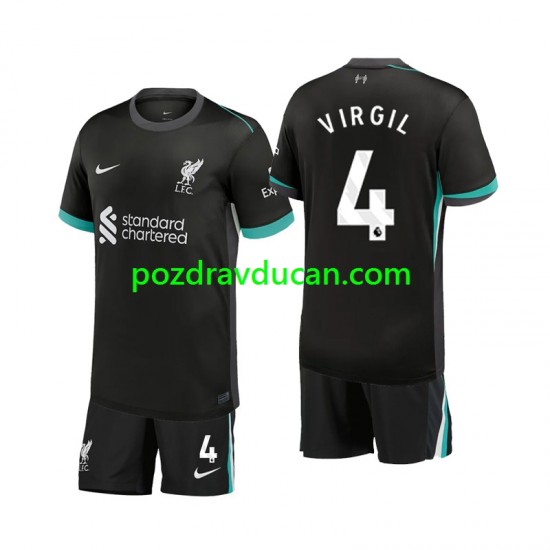 Nogometni Dresovi Liverpool Virgil 4 Dječji Gostujući dres 2024-2025 Kratkih Rukava