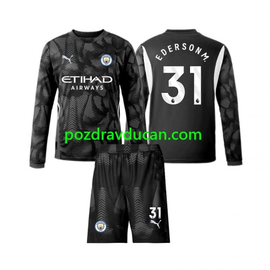 Nogometni Dresovi Manchester City Ederson Moraes 31 Vratar Dječji Četvrti dres 2024-2025 Dugi Rukav