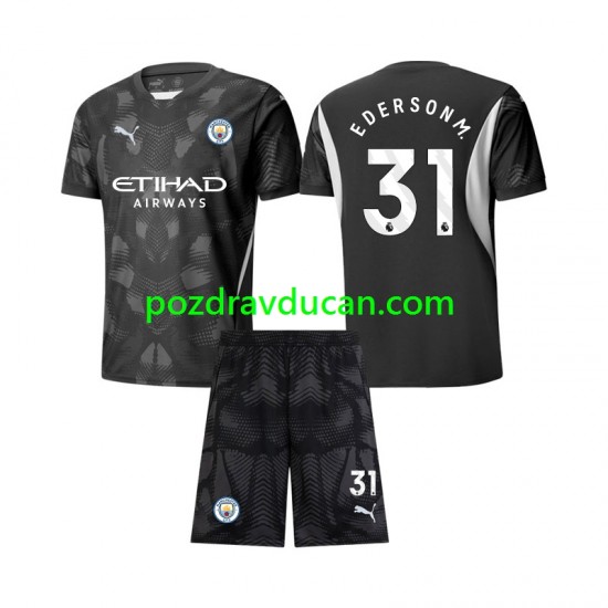 Nogometni Dresovi Manchester City Ederson Moraes 31 Vratar Dječji Četvrti dres 2024-2025 Kratkih Rukava