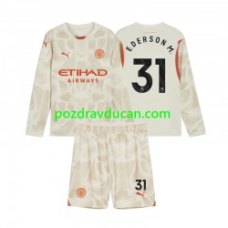 Nogometni Dresovi Manchester City Ederson Moraes 31 Vratar Dječji Treći dres 2024-2025 Dugi Rukav