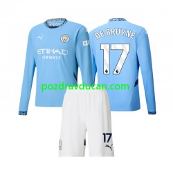 Nogometni Dresovi Manchester City Kevin De Bruyne 17 Dječji Domaći dres 2024-2025 Dugi Rukav