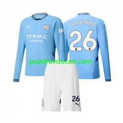 Nogometni Dresovi Manchester City Savinho 26 Dječji Domaći dres 2024-2025 Dugi Rukav