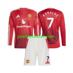Nogometni Dresovi Manchester United Cristiano Ronaldo 7 Dječji Domaći dres 2024-2025 Dugi Rukav