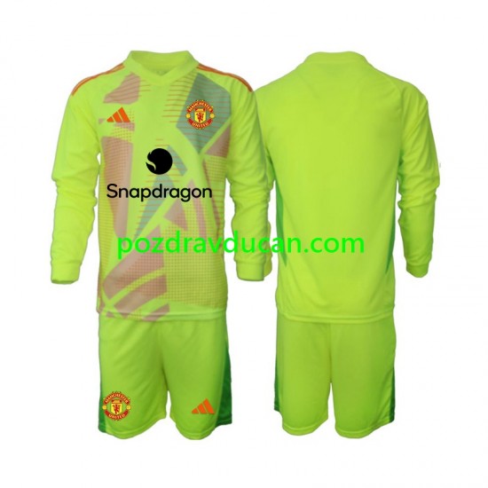 Nogometni Dresovi Manchester United Vratar Dječji Gostujući dres 2024-2025 Dugi Rukav