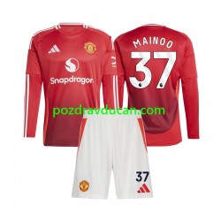 Nogometni Dresovi Manchester United Kobbie Mainoo 37 Dječji Domaći dres 2024-2025 Dugi Rukav