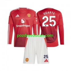 Nogometni Dresovi Manchester United Manuel Ugarte 25 Dječji Domaći dres 2024-2025 Dugi Rukav