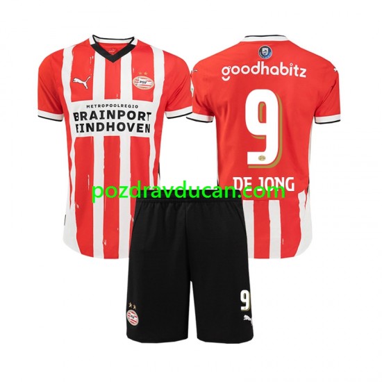 Nogometni Dresovi PSV Eindhoven DE JONG 9 Dječji Domaći dres 2024-2025 Kratkih Rukava