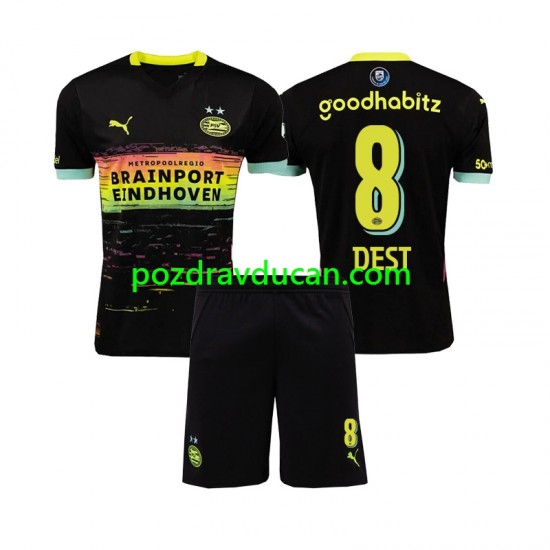Nogometni Dresovi PSV Eindhoven Sergino Dest 8 Dječji Gostujući dres 2024-2025 Kratkih Rukava
