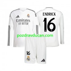 Nogometni Dresovi Real Madrid Endrick 16 Dječji Domaći dres 2024-2025 Dugi Rukav
