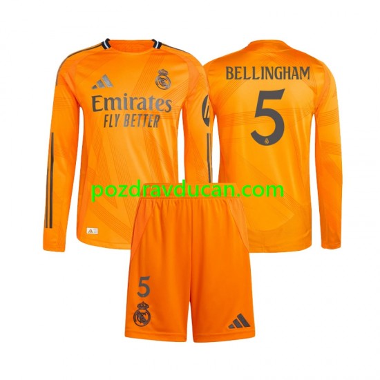 Nogometni Dresovi Real Madrid Jude Bellingham 5 Dječji Gostujući dres 2024-2025 Dugi Rukav
