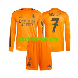 Nogometni Dresovi Real Madrid Vinicius Junior 7 Dječji Gostujući dres 2024-2025 Dugi Rukav