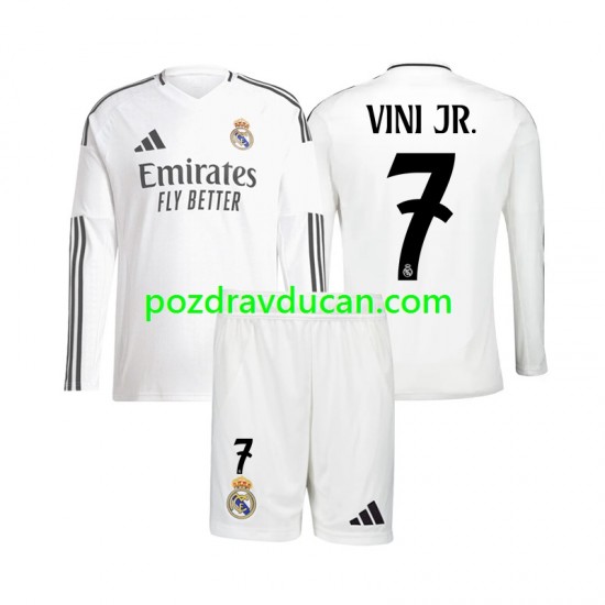 Nogometni Dresovi Real Madrid Vinicius Junior 7 Dječji Domaći dres 2024-2025 Dugi Rukav