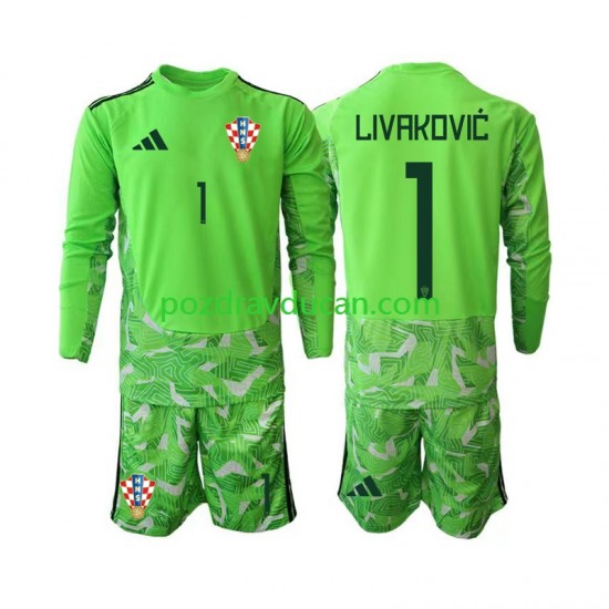 Nogometni Dresovi Hrvatska Dominik Livakovic 25 Vratar Dječji Domaći dres 2026-2027 Dugi Rukav