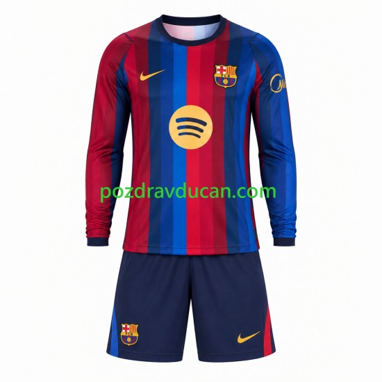 Nogometni Dresovi FC Barcelona Dječji Domaći dres 2026-2027 Dugi Rukav