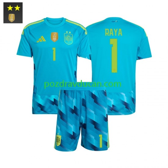 Nogometni Dresovi Španjolska David Raya 1 Vratar Dječji Domaći dres 2026-2027 Kratkih Rukava