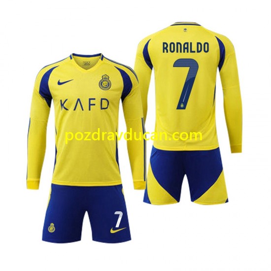 Nogometni Dresovi Al Nassr Cristiano Ronaldo 7 Dječji Domaći dres 2024-2025 Dugi Rukav