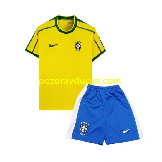 Nogometni Dresovi Brazil Retro Dječji Domaći dres 1998 Kratkih Rukava