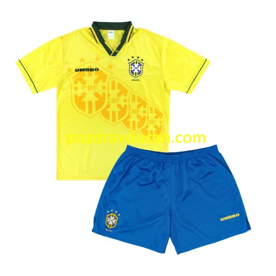 Nogometni Dresovi Brazil Retro Dječji Domaći dres 1994 Kratkih Rukava