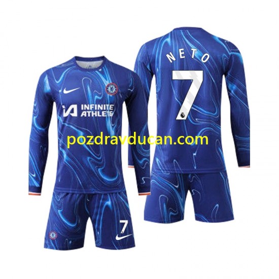 Nogometni Dresovi Chelsea Neto 7 Dječji Domaći dres 2024-2025 Dugi Rukav
