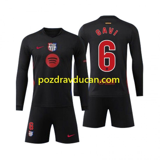 Nogometni Dresovi FC Barcelona Gavi 6 Dječji Gostujući dres 2024-2025 Dugi Rukav