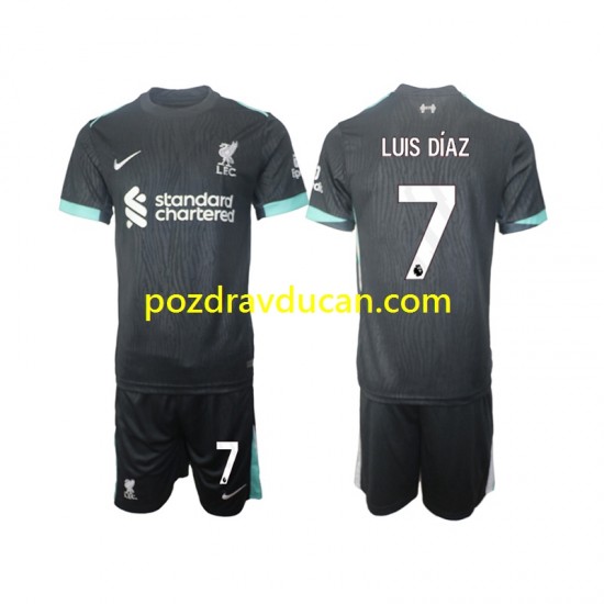 Nogometni Dresovi Liverpool Luis Diaz 7 Dječji Gostujući dres 2024-2025 Kratkih Rukava