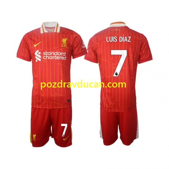 Nogometni Dresovi Liverpool Luis Diaz 7 Dječji Domaći dres 2024-2025 Kratkih Rukava