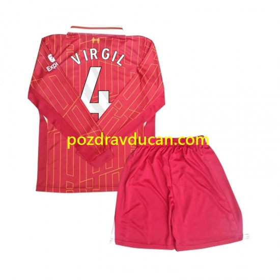 Nogometni Dresovi Liverpool Virgil 4 Dječji Domaći dres 2024-2025 Dugi Rukav