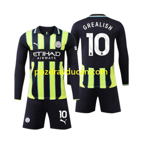 Nogometni Dresovi Manchester City Jack Grealish 10 Dječji Gostujući dres 2024-2025 Dugi Rukav