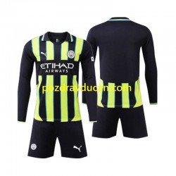 Nogometni Dresovi Manchester City Dječji Gostujući dres 2024-2025 Dugi Rukav