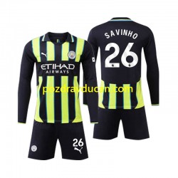 Nogometni Dresovi Manchester City Savinho 26 Dječji Gostujući dres 2024-2025 Dugi Rukav