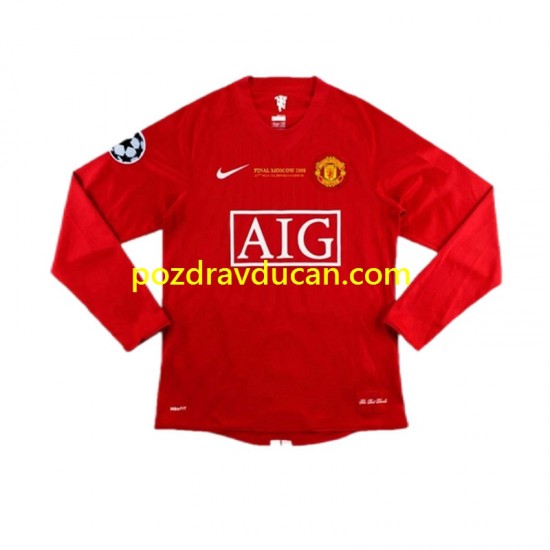 Nogometni Dresovi Manchester United Champion League 2007 Retro Muški Domaći dres Dugi Rukav