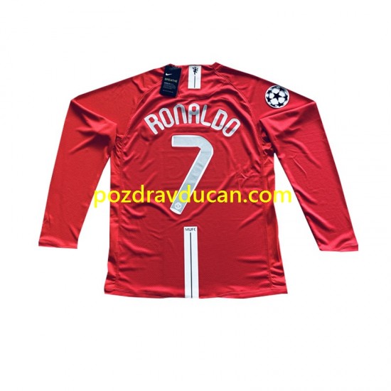 Nogometni Dresovi Manchester United Cristiano Ronaldo 7 Champion League 2007 Retro Muški Domaći dres Dugi Rukav