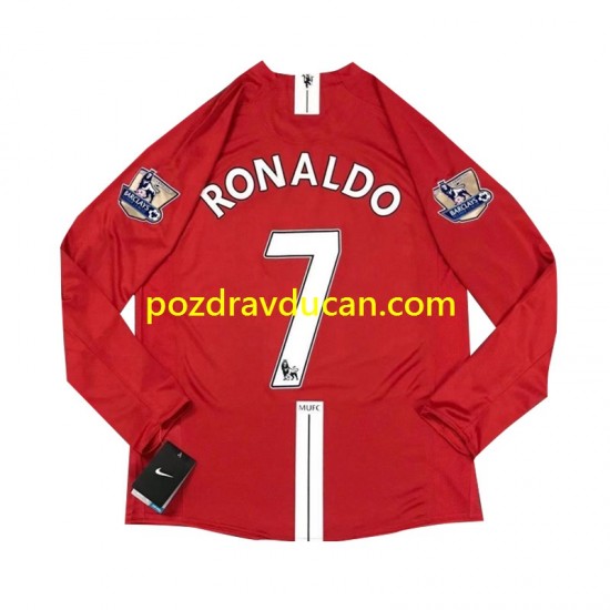 Nogometni Dresovi Manchester United Cristiano Ronaldo 7 2007 Retro Muški Domaći dres Dugi Rukav