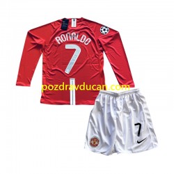 Nogometni Dresovi Manchester United Cristiano Ronaldo 7 Champion League 2007 Retro Dječji Domaći dres Dugi Rukav