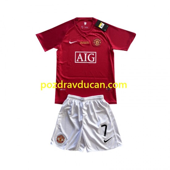 Nogometni Dresovi Manchester United Cristiano Ronaldo 7 Champion League 2007 Retro Dječji Domaći dres Kratkih Rukava