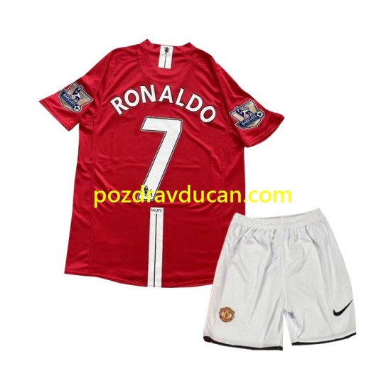 Nogometni Dresovi Manchester United Cristiano Ronaldo 7 2007 Retro Dječji Domaći dres Kratkih Rukava