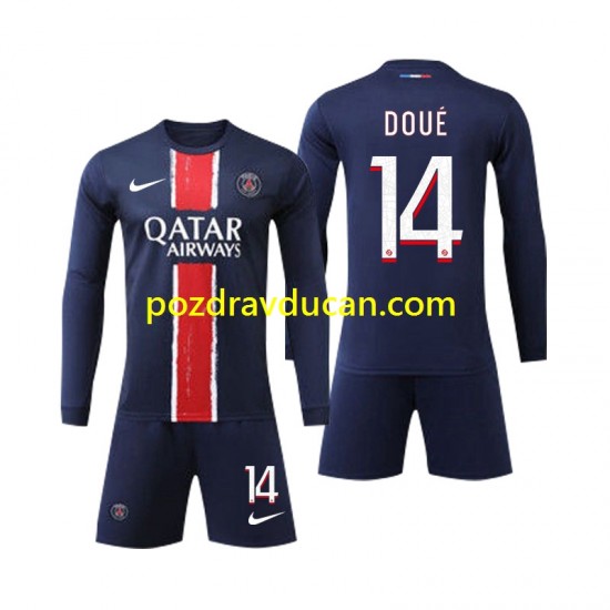 Nogometni Dresovi Paris Saint-Germain D Doue 14 Dječji Domaći dres 2024-2025 Dugi Rukav