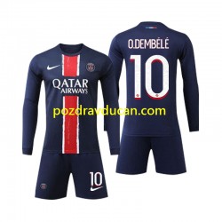 Nogometni Dresovi Paris Saint-Germain O Dembele 10 Dječji Domaći dres 2024-2025 Dugi Rukav
