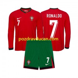 Nogometni Dresovi Portugal Ronaldo 7 Dječji Domaći dres Euro 2024 Dugi Rukav