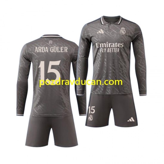 Nogometni Dresovi Real Madrid Arda Guler 15 Dječji Treći dres 2024-2025 Dugi Rukav