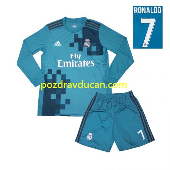 Nogometni Dresovi Real Madrid Cristiano Ronaldo 7 2017 Retro Dječji Treći dres Dugi Rukav