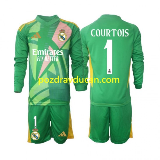 Nogometni Dresovi Real Madrid Thibaut Courtois 1 Vratar Dječji Treći dres 2024-2025 Dugi Rukav