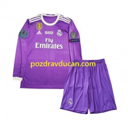 Nogometni Dresovi Real Madrid 2016 Retro Dječji Gostujući dres Dugi Rukav