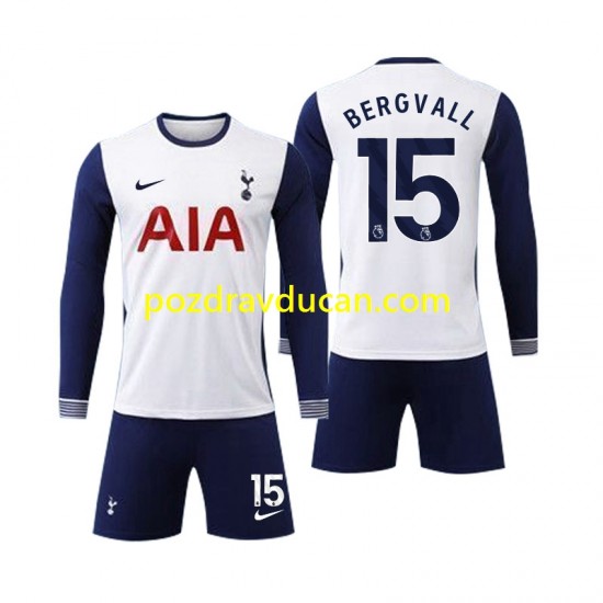 Nogometni Dresovi Tottenham Spurs Bergvall 15 Dječji Domaći dres 2024-2025 Dugi Rukav