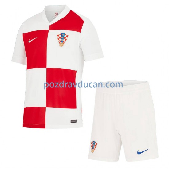 Nogometni Dresovi Hrvatska Dječji Domaći dres Euro 2024 Kratkih Rukava