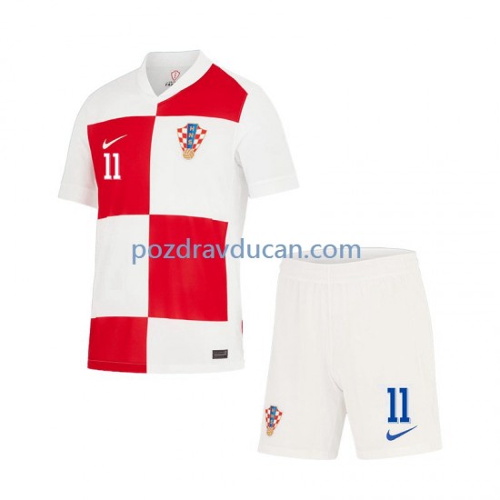 Nogometni Dresovi Hrvatska Marcelo Brozovic 11 Dječji Domaći dres Euro 2024 Kratkih Rukava