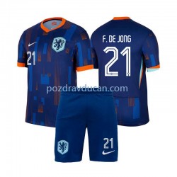 Nogometni Dresovi Nizozemska Frenkie de Jong 21 Dječji Gostujući dres Euro 2024 Kratkih Rukava