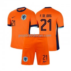 Nogometni Dresovi Nizozemska Frenkie de Jong 21 Dječji Domaći dres Euro 2024 Kratkih Rukava