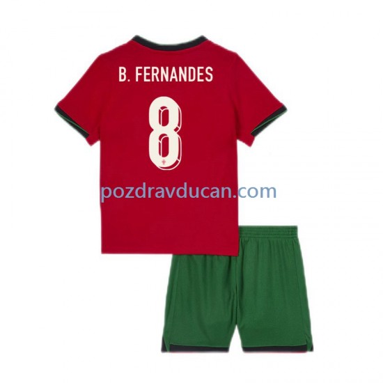 Nogometni Dresovi Portugal Bruno Fernandes 8 Dječji Domaći dres Euro 2024 Kratkih Rukava