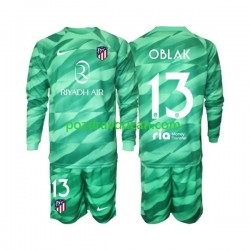 Nogometni Dresovi Atlético Madrid Jan Oblak 13 Green color Vratar Dječji Gostujući dres 2023-2024 Dugi Rukav